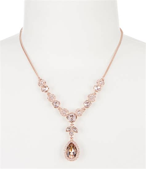 givenchy crystal accented pear pendant necklace|Givenchy necklace sale.